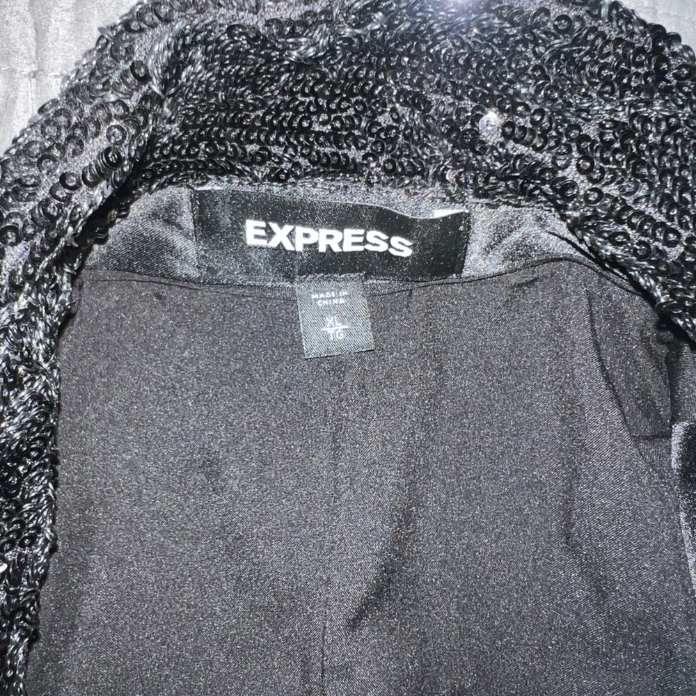 Express Black Sequin Blazer - Picture 4 of 4